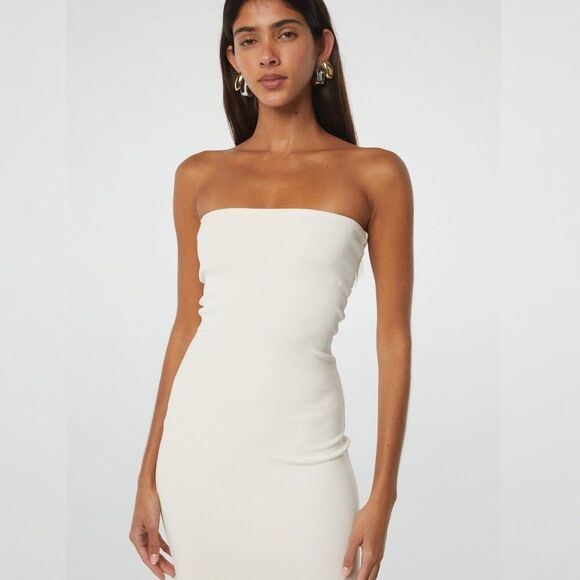 NWOT The Line By K - XS Jace Midi Bodycon Dress In Vanilla - *No Tags* - Picture 3 of 9